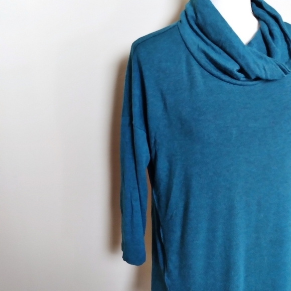 Lou & Grey Signaturesoft Blue Cowl Neck Shirt - Picture 6 of 9